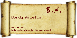 Bondy Ariella névjegykártya